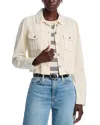Paige Pacey Cropped Denim Jacket In Quartz Sand