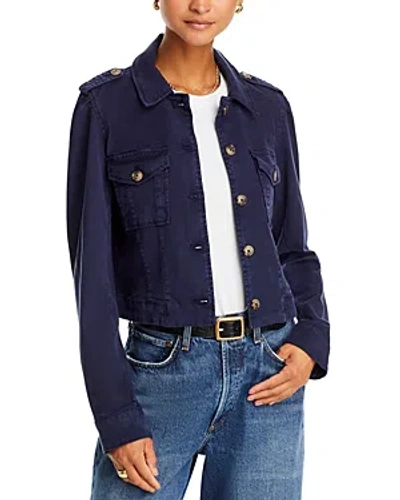 Paige Cropped Pacey Jacket In Vintage Cosmic Navy