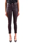 Paige Cropped Slim-fit Jeans With Coated Finish In Purple