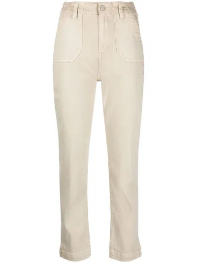 Paige Crush Cropped Jeans In 褐色