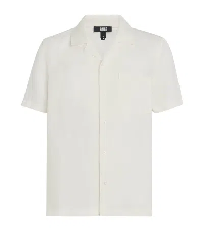 Paige Cuban Collar Shirt In White