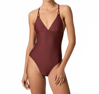 Paige Daisy One Piece Swimsuit In Burnt Sienna In Brown