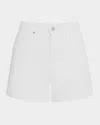 Paige Dani High Rise Denim Shorts In Aniyah Distressed In Crisp White