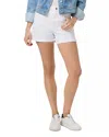 Paige Dani High Rise Denim Shorts In Aniyah Distressed In White