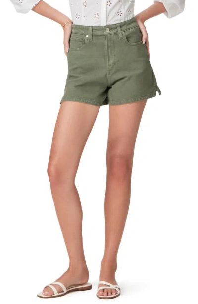 Paige Dani High Waist Denim Shorts In Vintage Ivy Green