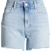 Paige Dani High Waist Distressed Denim Shorts In Real Gone Distressed
