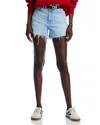 Paige Dani High Waist Distressed Denim Shorts In Real Gone Distressed