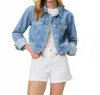 Paige Dani Short In Crisp White In Blue