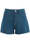 Paige Dani Stretch-denim Shorts In Blue