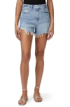 Paige Dani Ultra High Waist Cutoff Denim Shorts In Psych Destructed W/major Hem