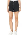Paige Dani With Raw Hem Shorts In Dark Raven Destructed In Black