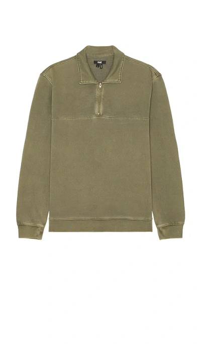 Paige Davion Quarter Zip Pullover In Olive