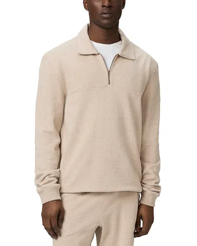 Paige Davion Regular Fit Quarter Zip Sweater In Heathered Oatmeal