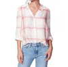 Paige Davlyn Button-down Shirt In White/burnt Sienna In Multi