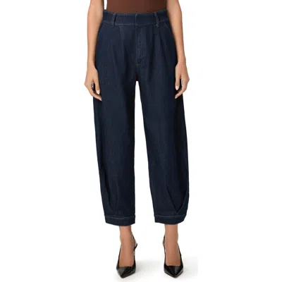Paige Delaney High Waist Denim Harem Pants In Blue