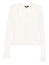 Paige Womens Antique White Demetra V-neck Cotton-blend Cardigan In White