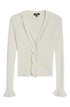 Paige Womens Antique White Demetra V-neck Cotton-blend Cardigan In Neutral