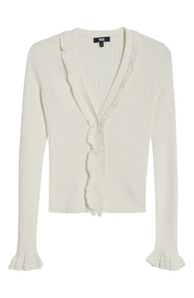 Paige Demetra Ruffle Rib Cardigan In Neutral