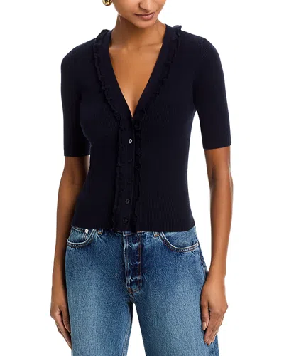 Paige Demetra Short Sleeve Cardigan In Blue