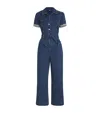 Paige Anessa Wide-leg Stretch-denim Jumpsuit In Blue