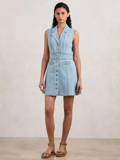 PAIGE PAIGE DENIM BUTTON-THROUGH MINI DRESS