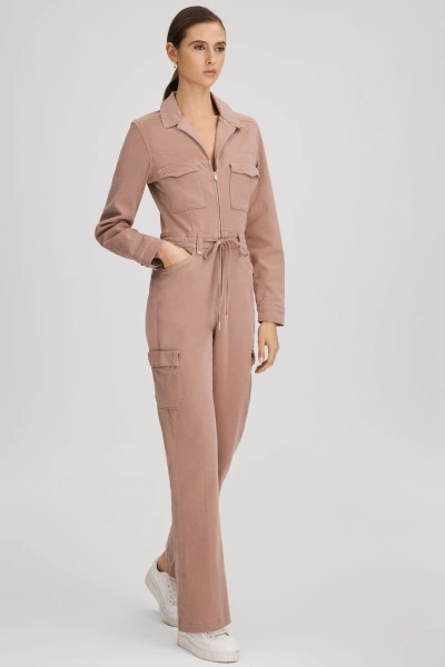 Paige Denim Jumpsuit In Mauve