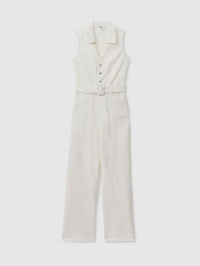 Paige Denim Jumpsuit In White