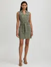 Paige Jaxsyn Belted Mini Utility Dress In Green