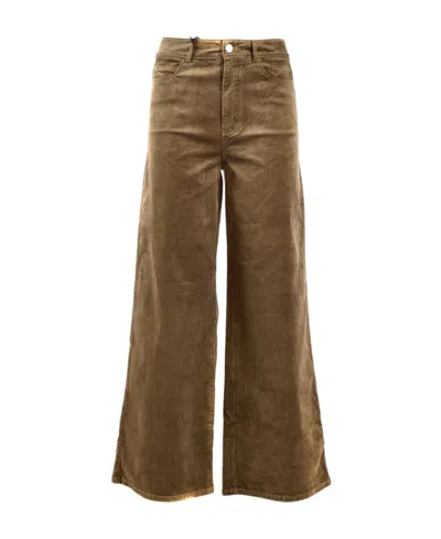 PAIGE DENIM TROUSERS WITH HIGH WAIST AND WIDE LEGS