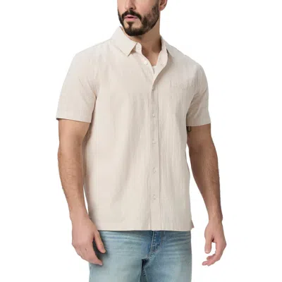 Paige Desoto Short Sleeve Pima Cotton Button-up Shirt In Atlantic Fog