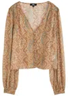 Paige Dezi Printed Silk-blend Blouse In Multicoloured