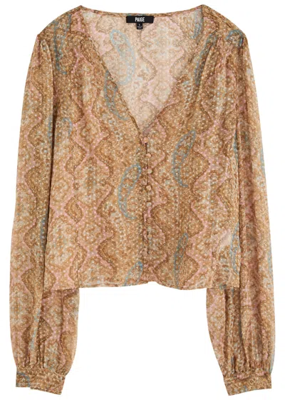 Paige Dezi Printed Silk-blend Blouse In Multicoloured
