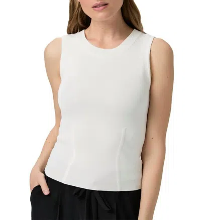 Paige Dianne Sweater Tank In White In Yellow