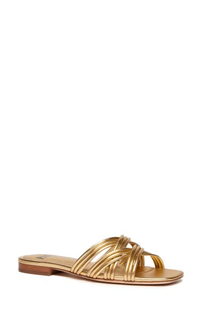 Paige Women's Dina Flat Slide Sandals In Gold