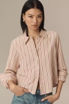 Paige Doreen Stripe Crop Shirt In Multicolor