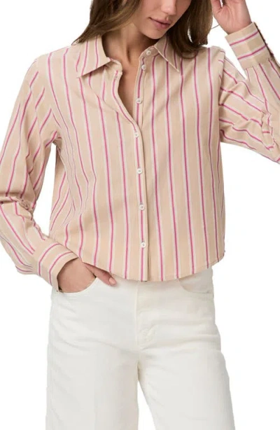 Paige Doreen Stripe Crop Shirt In Multicolor