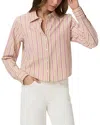 Paige Doreen Stripe Crop Shirt In Champagne Multi