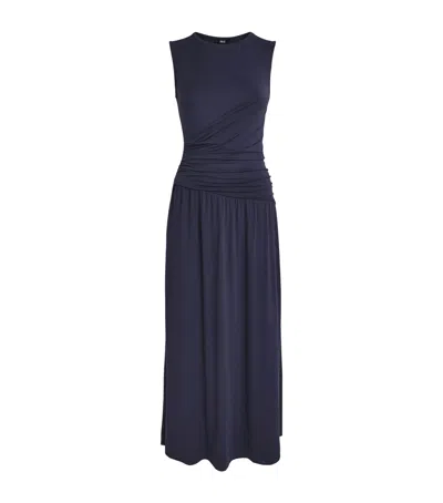 Paige Draped Bonita Midi Dress In Blue