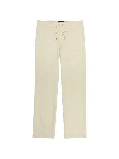 Paige Drawstring-waist Slub-texture Trousers In Neutral