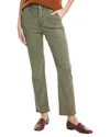 Paige Anessa Welt Utility Pocket High-rise Wide-leg Jeans In Green