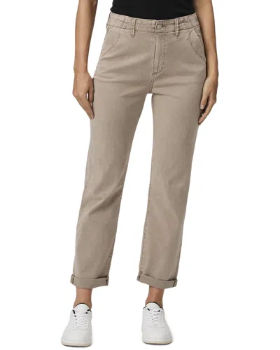 Paige Drew Vintage Moss Taupe Tapered Leg Jean In Green