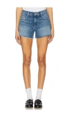 Paige Dani High Waist Distressed Denim Shorts In 舞会皇后