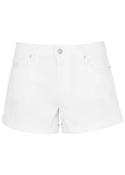 Paige Dylan Stretch-denim Shorts In White