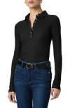 Paige Womens Black Eden Polo-collar Ribbed Knitted Top In Black