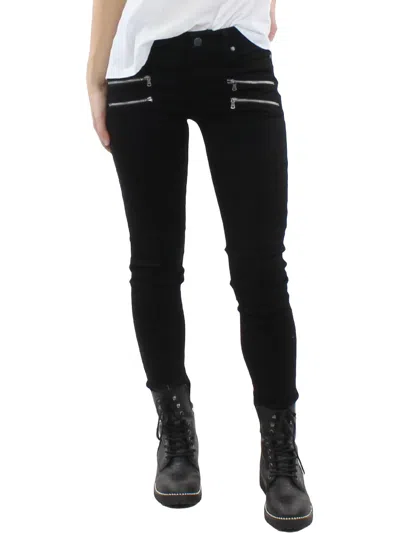 Paige Edgemont Womens Mid-rise Denim Skinny Jeans In Black