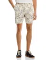 Paige Elijah Geo Print Drawstring Shorts In Alabaster/ Ocean Floor