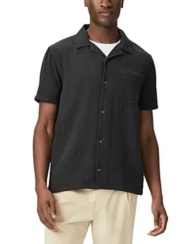 Paige Ellerton Cotton Regular Fit Button Down Camp Shirt In Black