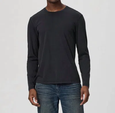 Paige Enzo Long Sleeve Tee In Vintage Black