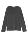 Paige Enzo Long-sleeve Cotton Top In Gray