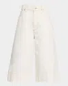 Paige Eva Gaucho Wide Leg Jeans In Contrast Ecru
